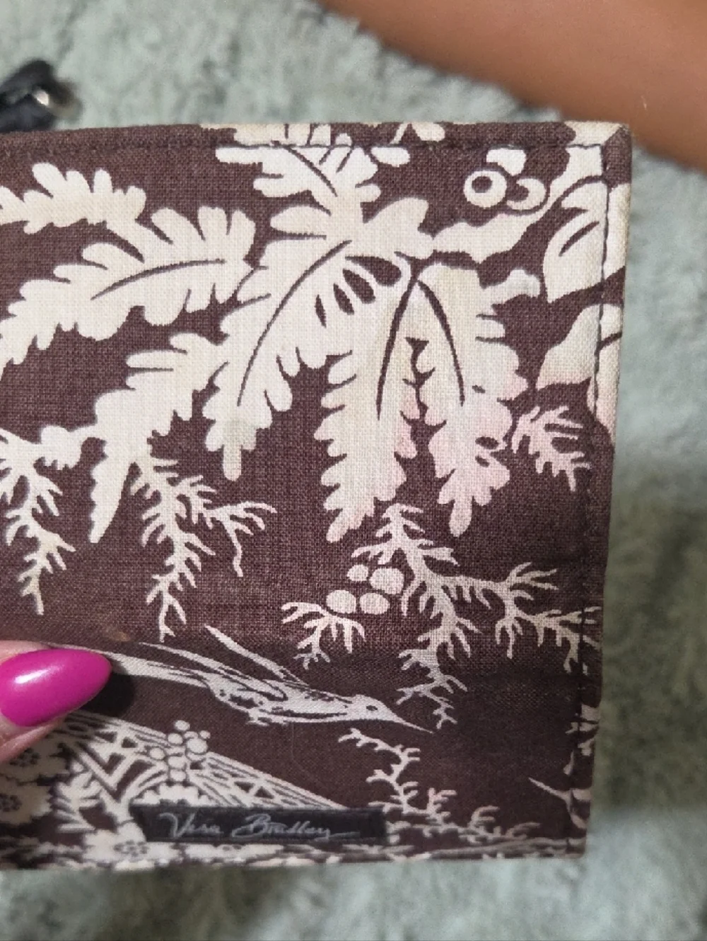Vera Bradley Chocolate and Cream Bird & Floral Wallet - Picture 7 of 9
